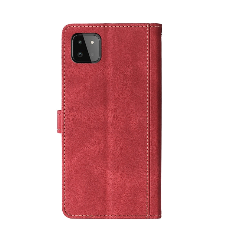 For Samsung Galaxy A22 5G Stitching Skin Feel Magnetic Buckle Horizontal Flip PU Leather Case with Holder & Card Slots & Wallet
