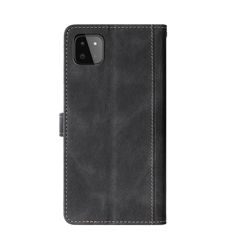 For Samsung Galaxy A22 5G Stitching Skin Feel Magnetic Buckle Horizontal Flip PU Leather Case with Holder & Card Slots & Wallet