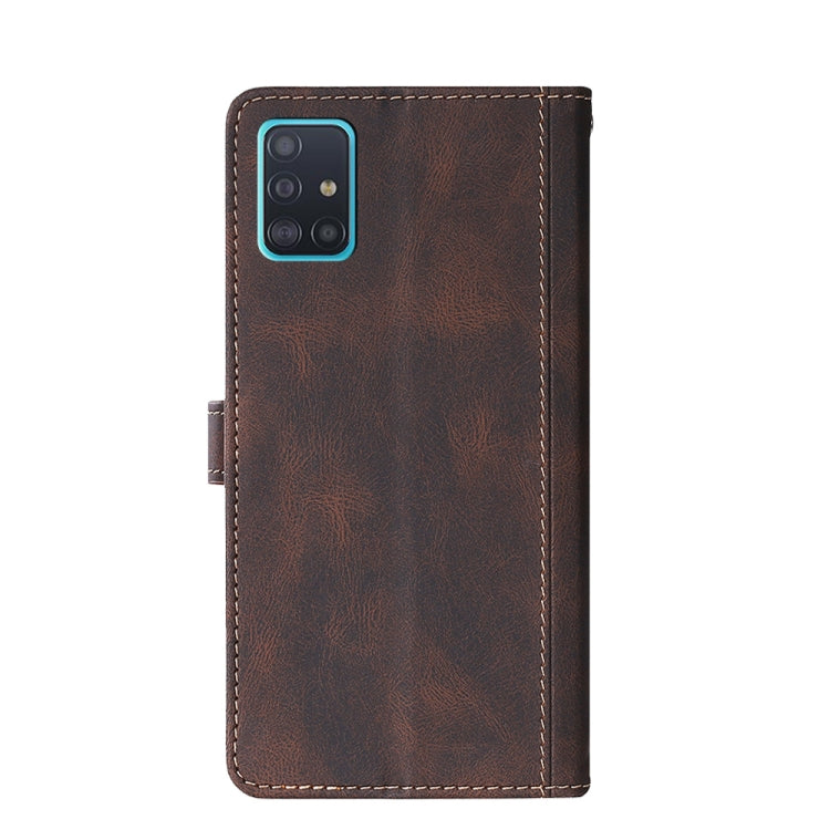 For Samsung Galaxy A51 Stitching Skin Feel Magnetic Buckle Horizontal Flip PU Leather Case with Holder & Card Slots & Wallet
