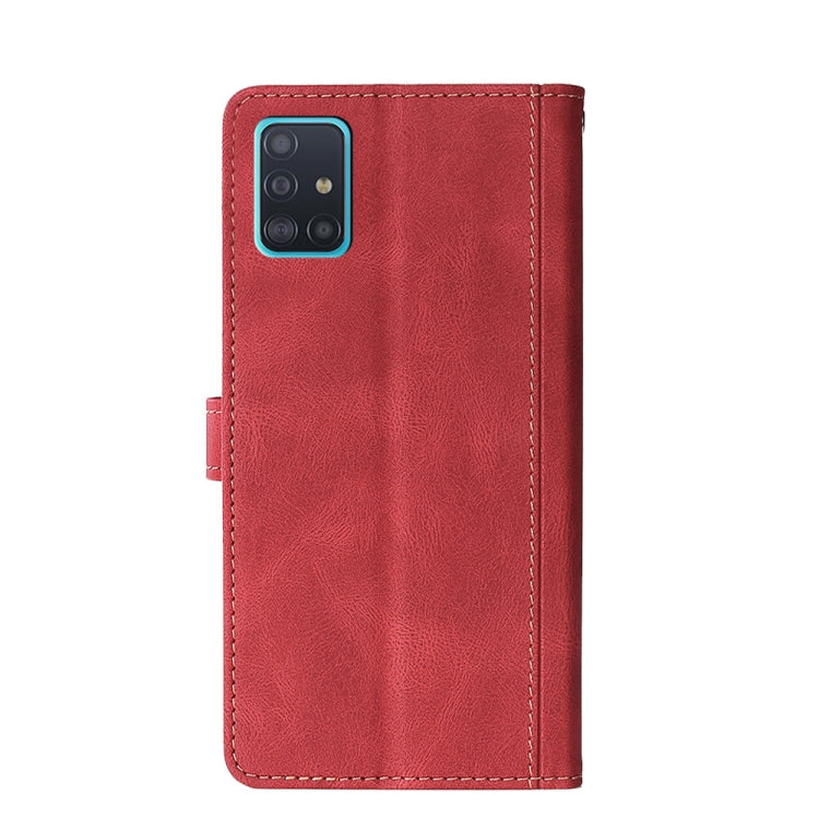 For Samsung Galaxy A51 Stitching Skin Feel Magnetic Buckle Horizontal Flip PU Leather Case with Holder & Card Slots & Wallet