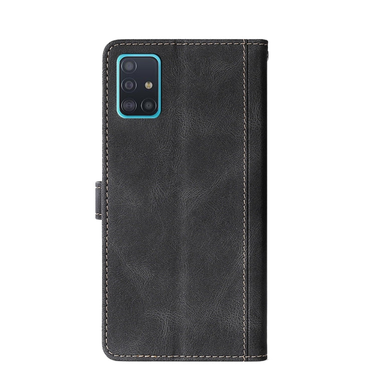 For Samsung Galaxy A51 Stitching Skin Feel Magnetic Buckle Horizontal Flip PU Leather Case with Holder & Card Slots & Wallet
