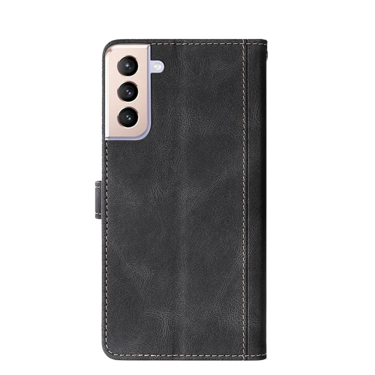 For Samsung Galaxy S21 FE Stitching Skin Feel Magnetic Buckle Horizontal Flip PU Leather Case with Holder & Card Slots & Wallet