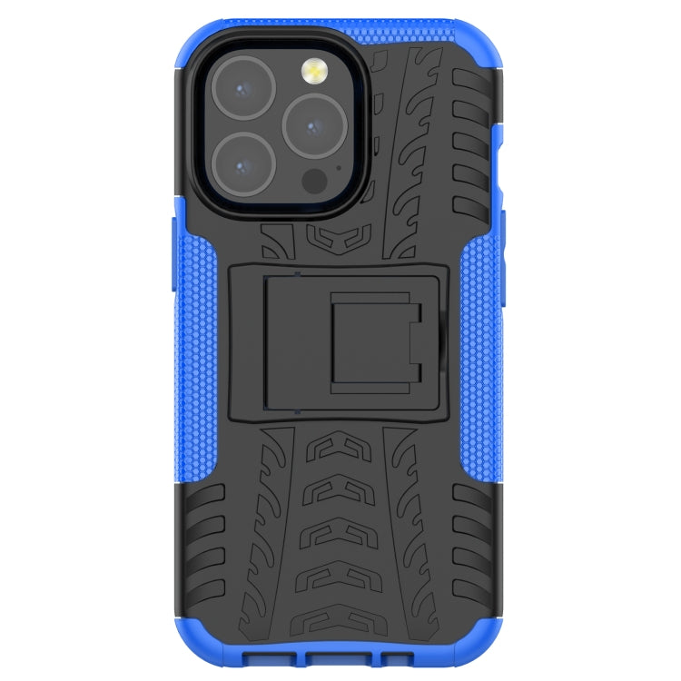 For iPhone 13 mini Tire Texture Shockproof TPU+PC Protective Case with Holder