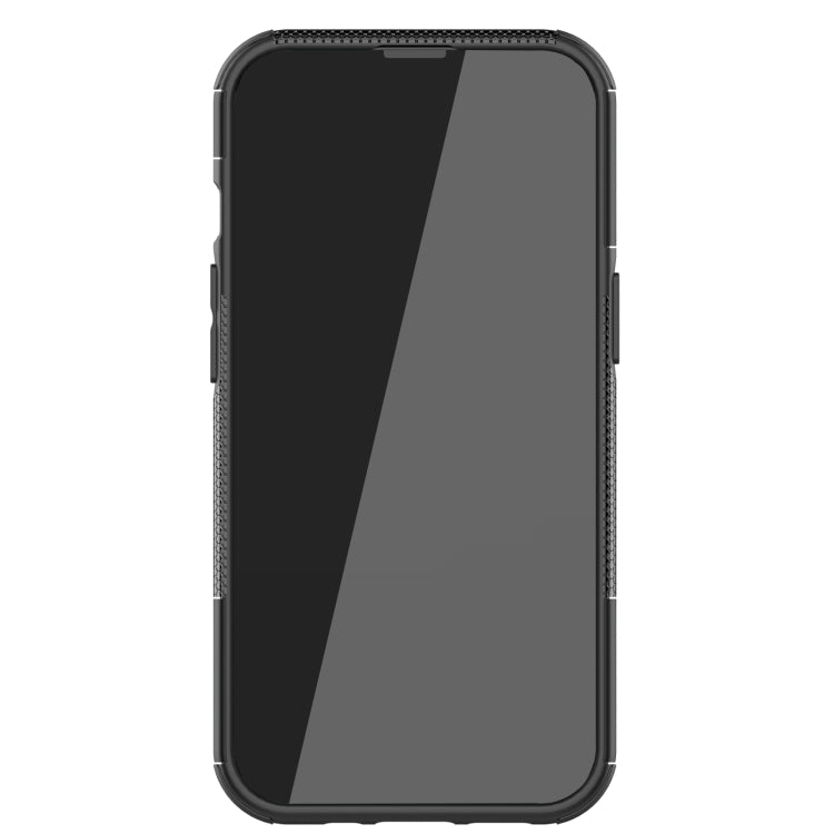 For iPhone 13 mini Tire Texture Shockproof TPU+PC Protective Case with Holder