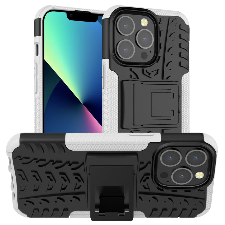 For iPhone 13 mini Tire Texture Shockproof TPU+PC Protective Case with Holder