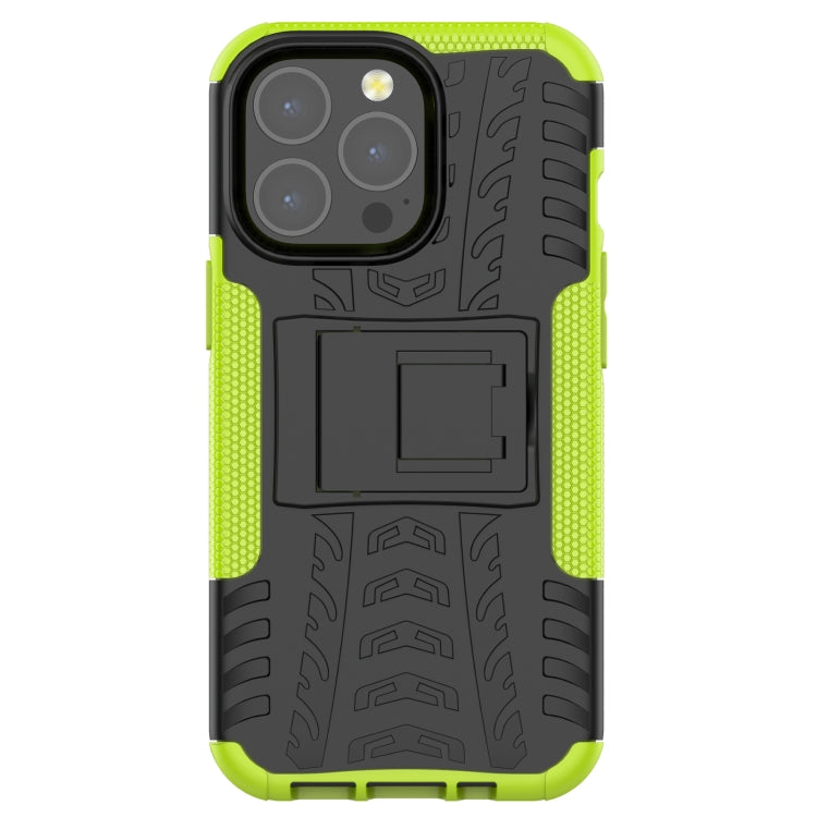 For iPhone 13 mini Tire Texture Shockproof TPU+PC Protective Case with Holder