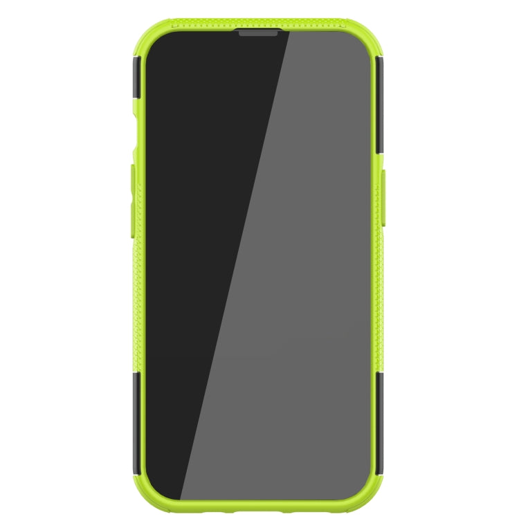 For iPhone 13 mini Tire Texture Shockproof TPU+PC Protective Case with Holder