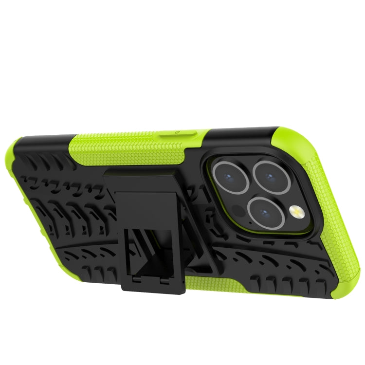For iPhone 13 mini Tire Texture Shockproof TPU+PC Protective Case with Holder