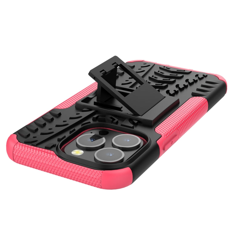 For iPhone 13 mini Tire Texture Shockproof TPU+PC Protective Case with Holder