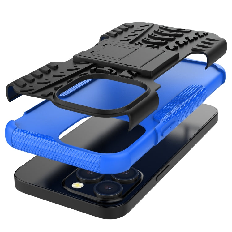 For iPhone 13 Pro Tire Texture Shockproof TPU+PC Protective Case with Holder
