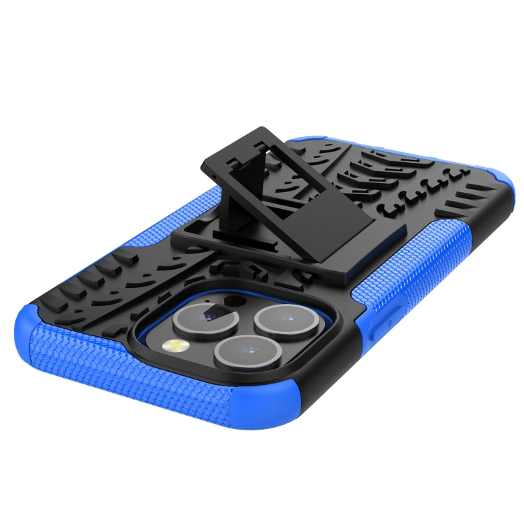 For iPhone 13 Pro Tire Texture Shockproof TPU+PC Protective Case with Holder
