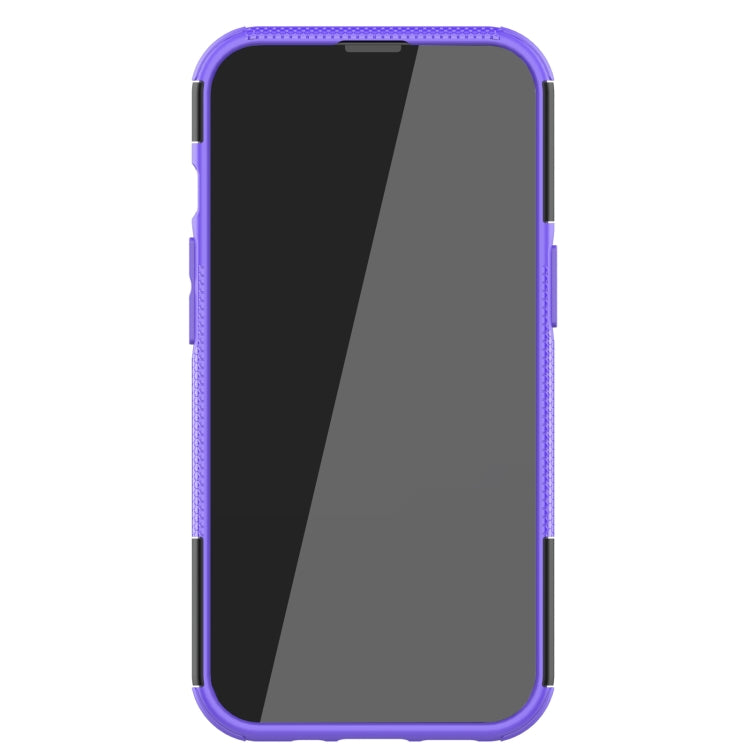 For iPhone 13 Pro Tire Texture Shockproof TPU+PC Protective Case with Holder
