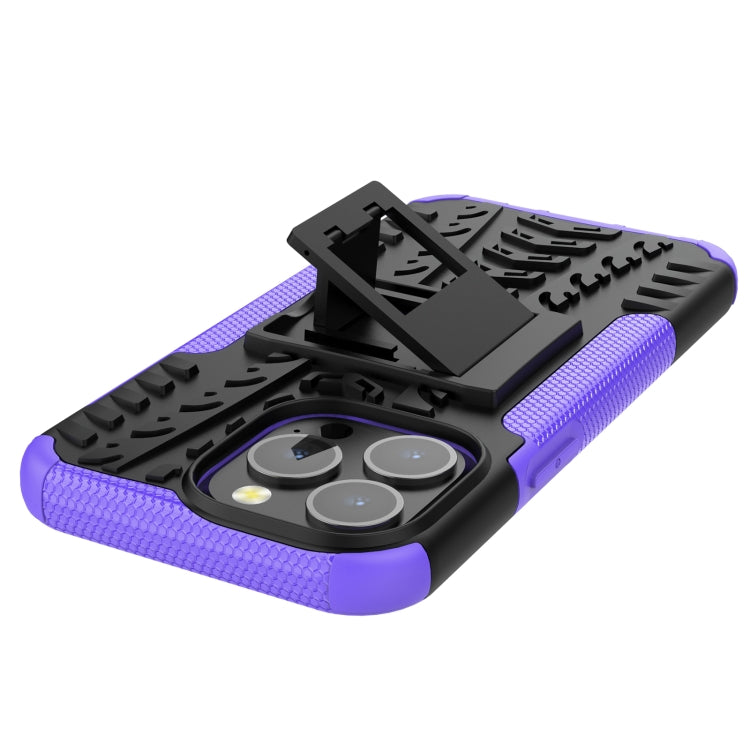 For iPhone 13 Pro Tire Texture Shockproof TPU+PC Protective Case with Holder