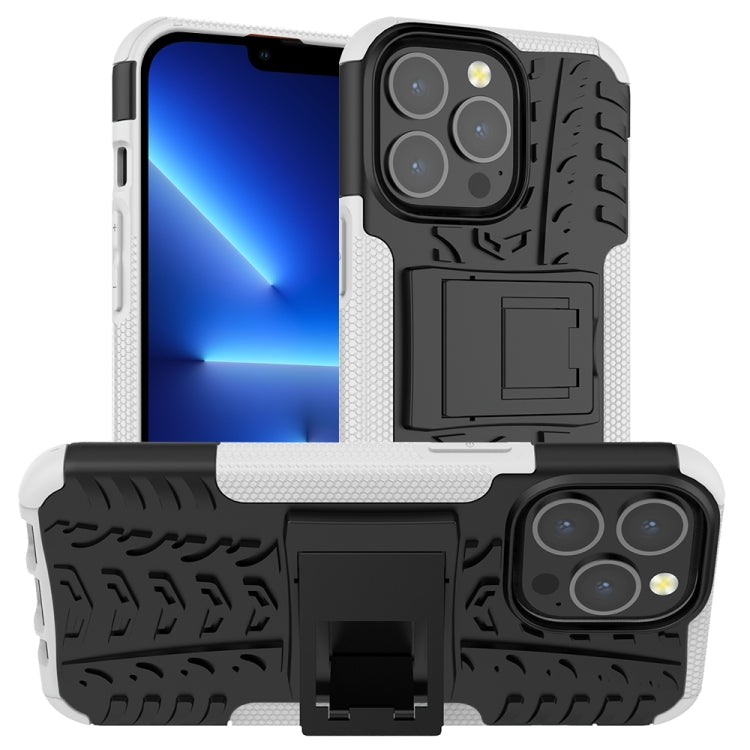 For iPhone 13 Pro Tire Texture Shockproof TPU+PC Protective Case with Holder