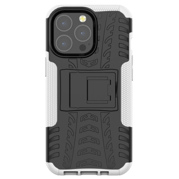For iPhone 13 Pro Tire Texture Shockproof TPU+PC Protective Case with Holder