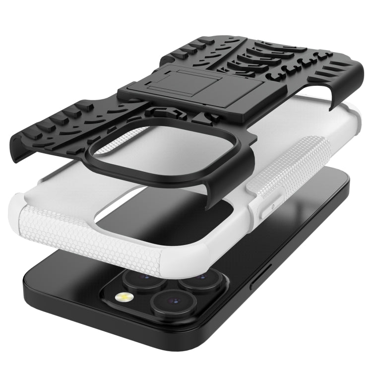 For iPhone 13 Pro Tire Texture Shockproof TPU+PC Protective Case with Holder
