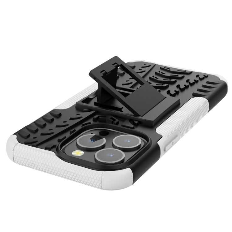 For iPhone 13 Pro Tire Texture Shockproof TPU+PC Protective Case with Holder