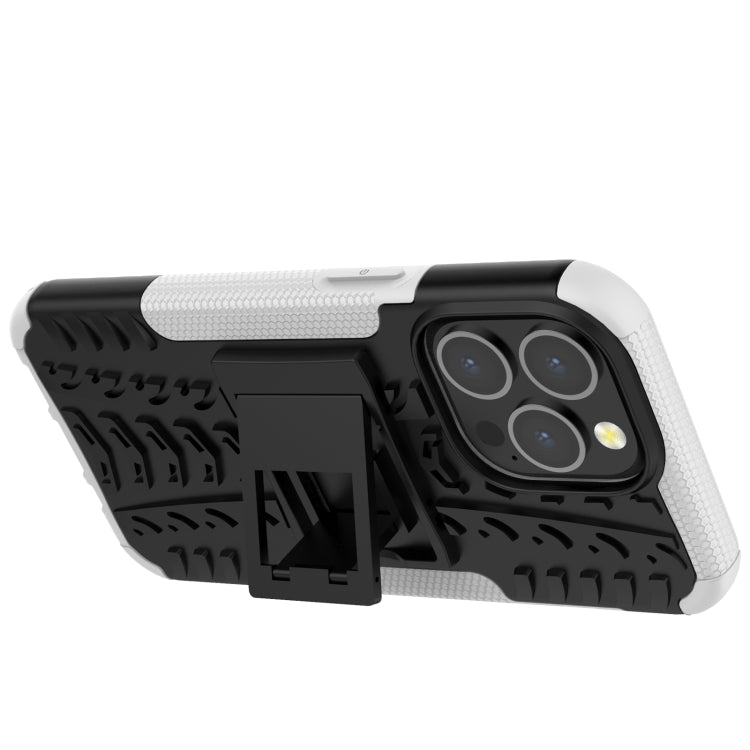 For iPhone 13 Pro Tire Texture Shockproof TPU+PC Protective Case with Holder