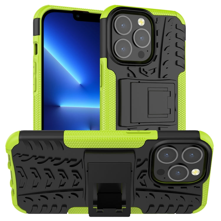 For iPhone 13 Pro Tire Texture Shockproof TPU+PC Protective Case with Holder