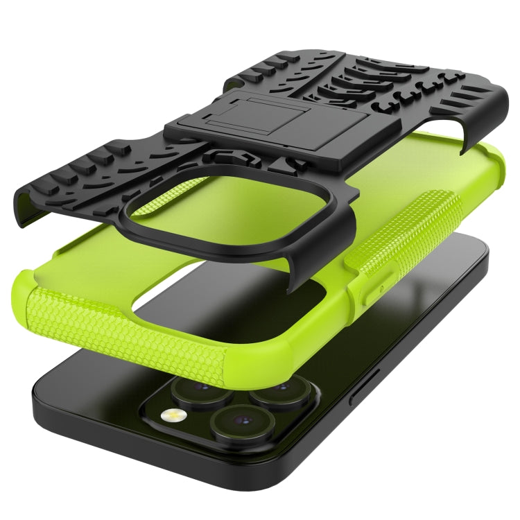 For iPhone 13 Pro Tire Texture Shockproof TPU+PC Protective Case with Holder