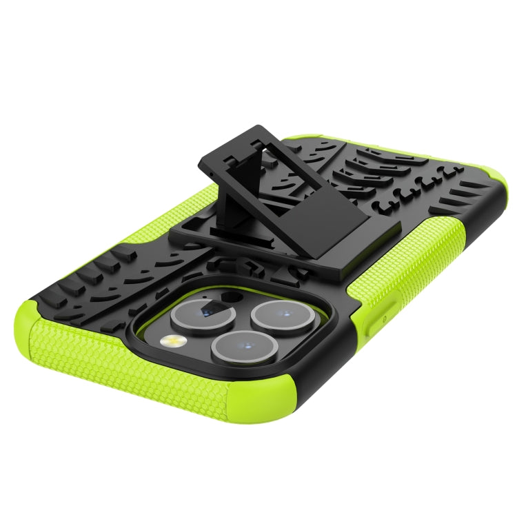 For iPhone 13 Pro Tire Texture Shockproof TPU+PC Protective Case with Holder