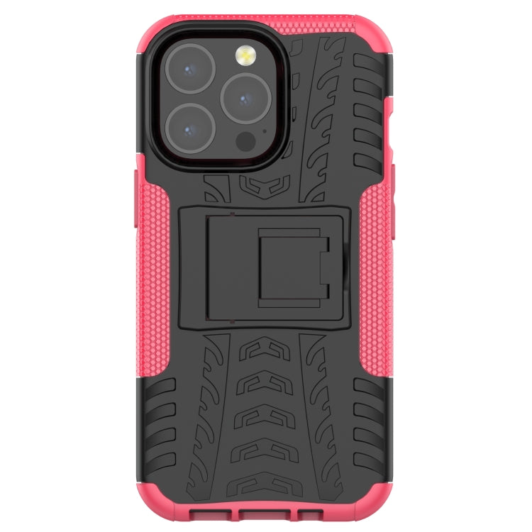 For iPhone 13 Pro Tire Texture Shockproof TPU+PC Protective Case with Holder