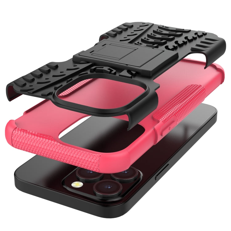 For iPhone 13 Pro Tire Texture Shockproof TPU+PC Protective Case with Holder