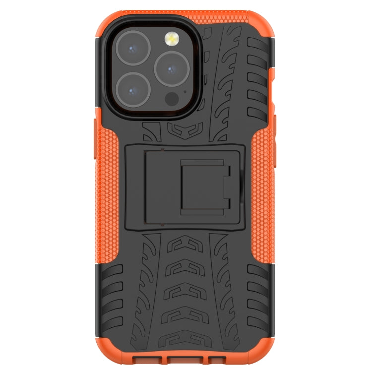 For iPhone 13 Pro Tire Texture Shockproof TPU+PC Protective Case with Holder