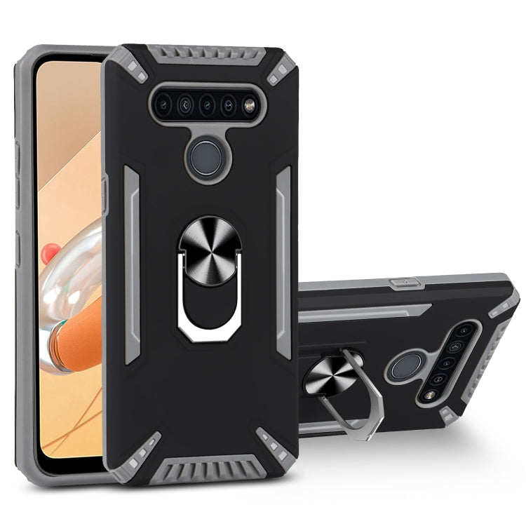 For LG K41S PC + TPU Protective Case with 360 Degrees Rotatable Ring Holder