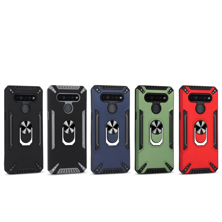For LG K41S PC + TPU Protective Case with 360 Degrees Rotatable Ring Holder