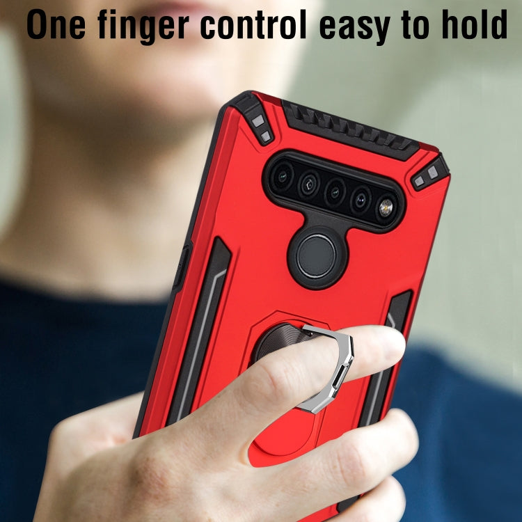 For LG K41S PC + TPU Protective Case with 360 Degrees Rotatable Ring Holder