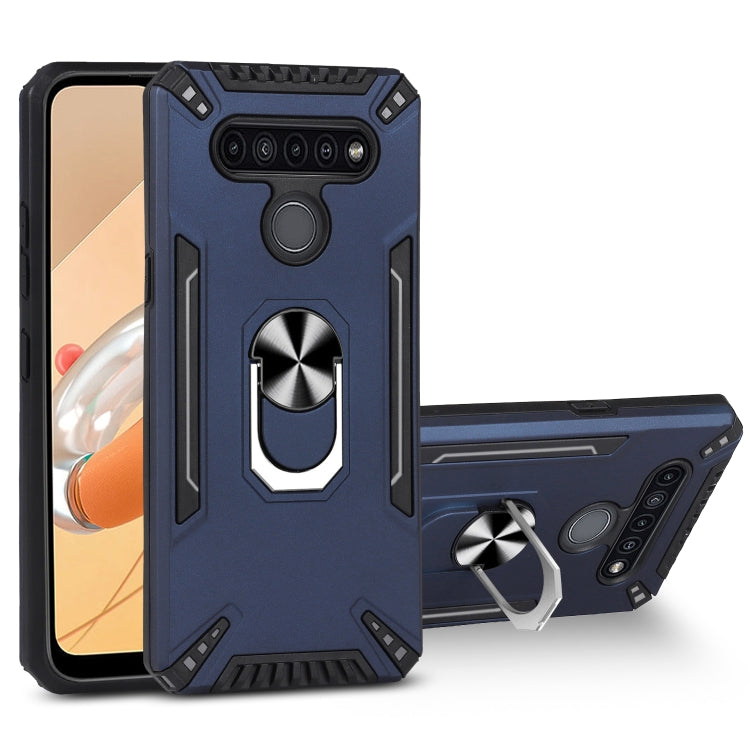For LG K41S PC + TPU Protective Case with 360 Degrees Rotatable Ring Holder