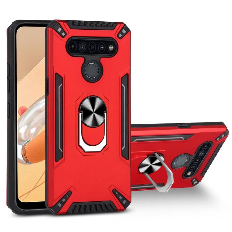 For LG K41S PC + TPU Protective Case with 360 Degrees Rotatable Ring Holder