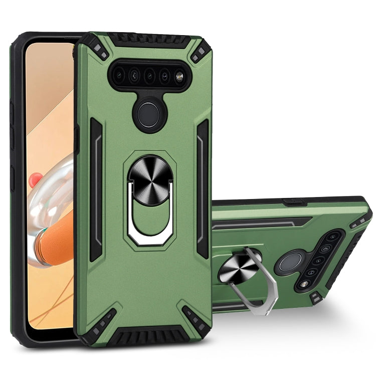 For LG K41S PC + TPU Protective Case with 360 Degrees Rotatable Ring Holder