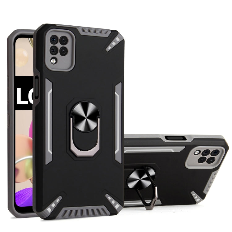 For LG K42 PC + TPU Protective Case with 360 Degrees Rotatable Ring Holder