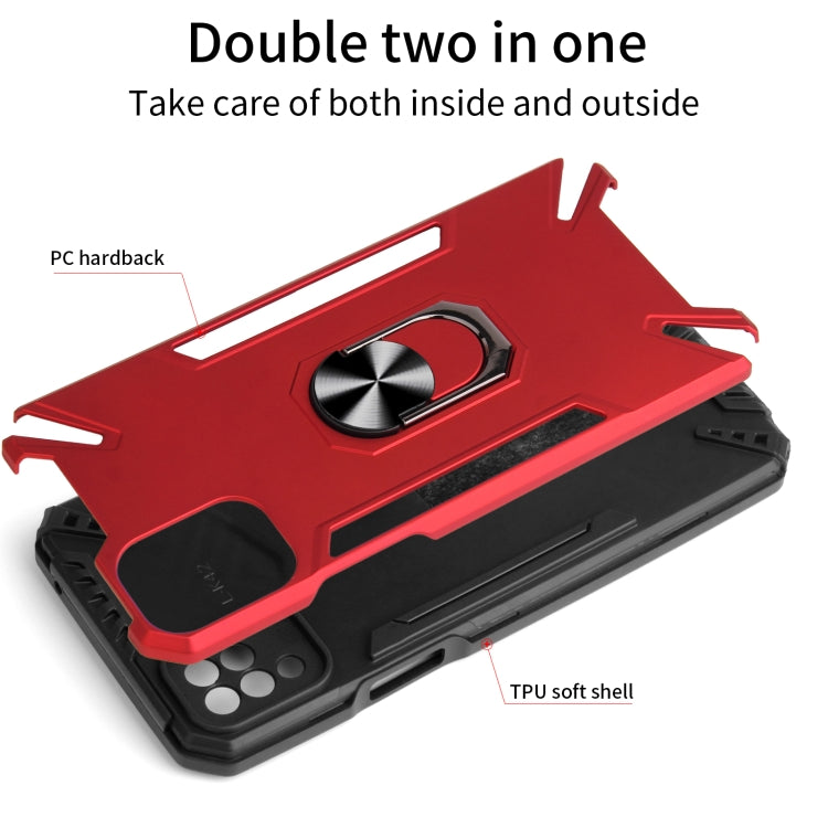 For LG K42 PC + TPU Protective Case with 360 Degrees Rotatable Ring Holder