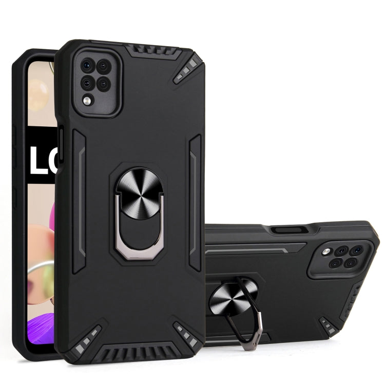 For LG K42 PC + TPU Protective Case with 360 Degrees Rotatable Ring Holder