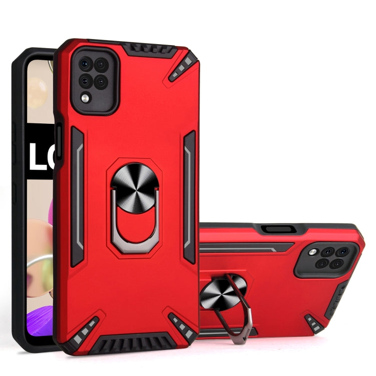 For LG K42 PC + TPU Protective Case with 360 Degrees Rotatable Ring Holder