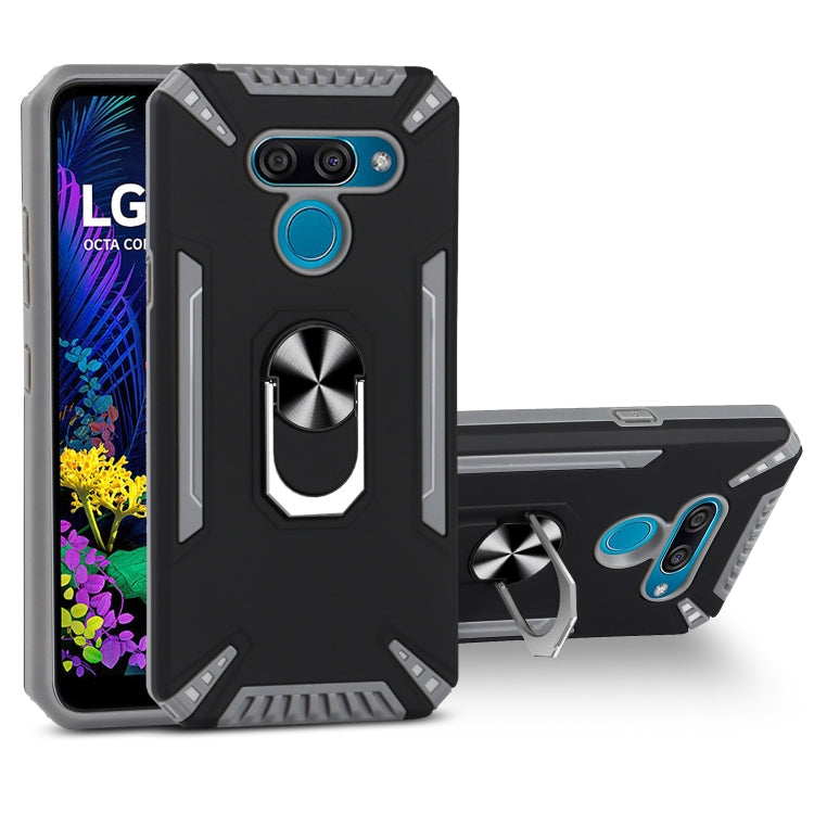 For LG K50 PC + TPU Protective Case with 360 Degrees Rotatable Ring Holder