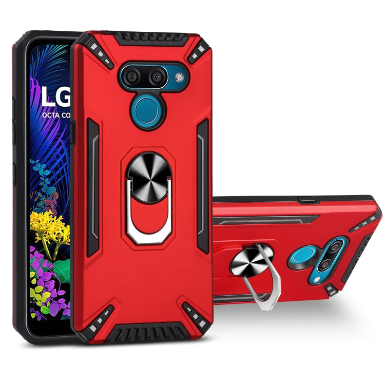 For LG K50 PC + TPU Protective Case with 360 Degrees Rotatable Ring Holder