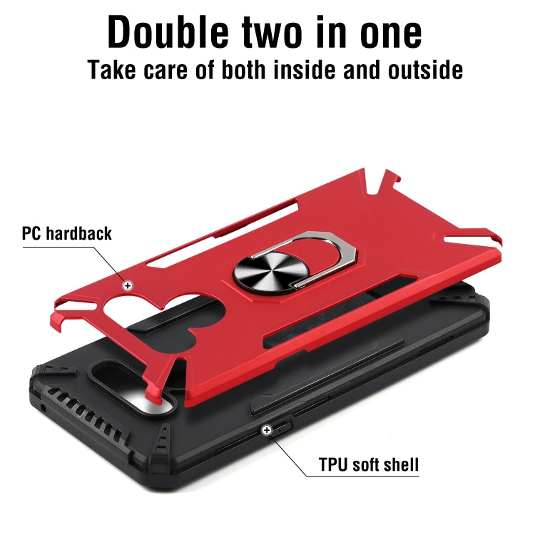 For LG K50 PC + TPU Protective Case with 360 Degrees Rotatable Ring Holder