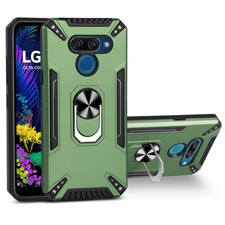 For LG K50 PC + TPU Protective Case with 360 Degrees Rotatable Ring Holder