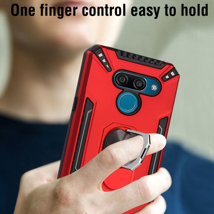 For LG K50 PC + TPU Protective Case with 360 Degrees Rotatable Ring Holder