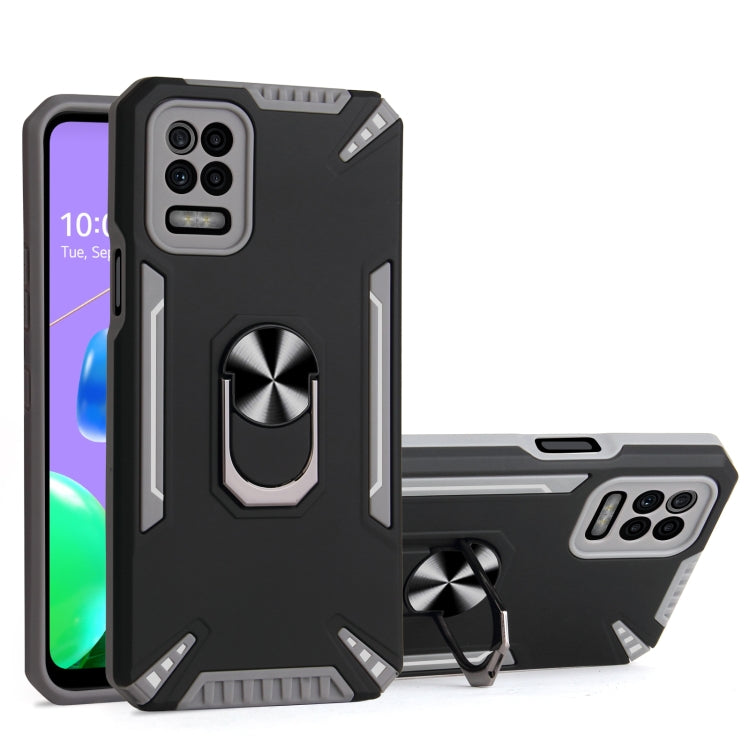 For LG K52 PC + TPU Protective Case with 360 Degrees Rotatable Ring Holder