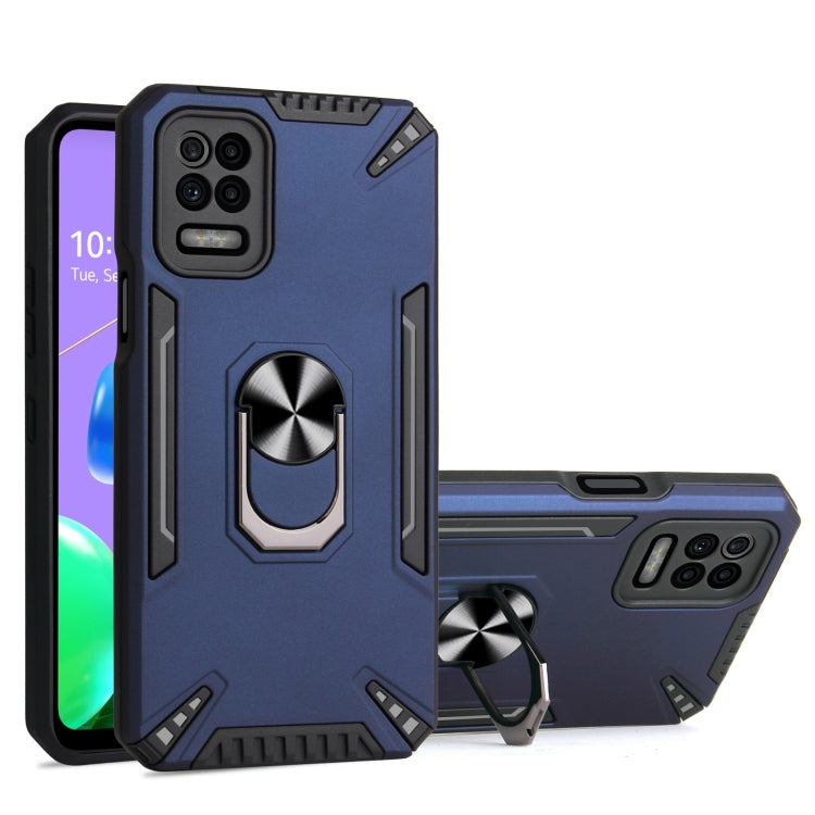 For LG K52 PC + TPU Protective Case with 360 Degrees Rotatable Ring Holder