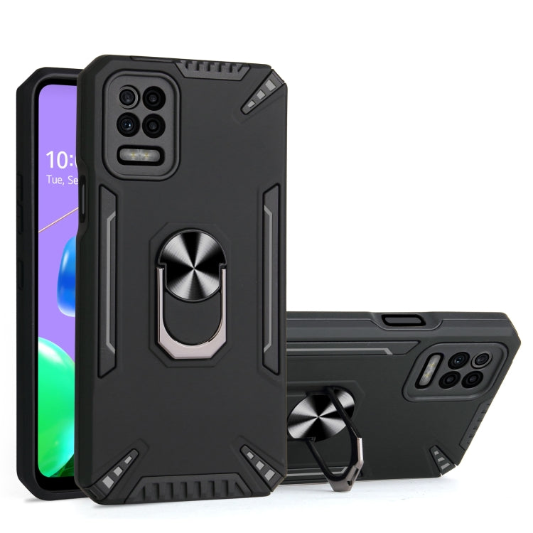 For LG K52 PC + TPU Protective Case with 360 Degrees Rotatable Ring Holder