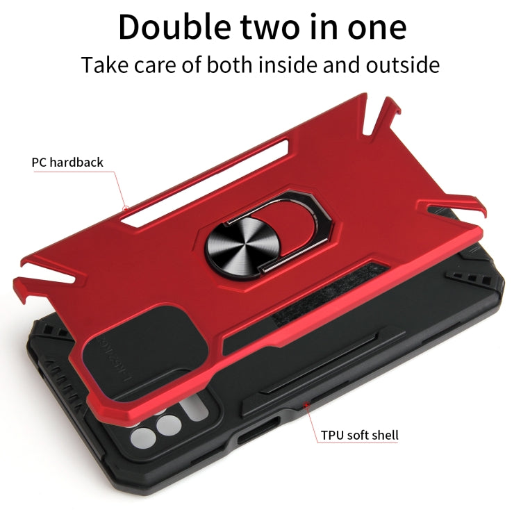 For LG K52 PC + TPU Protective Case with 360 Degrees Rotatable Ring Holder