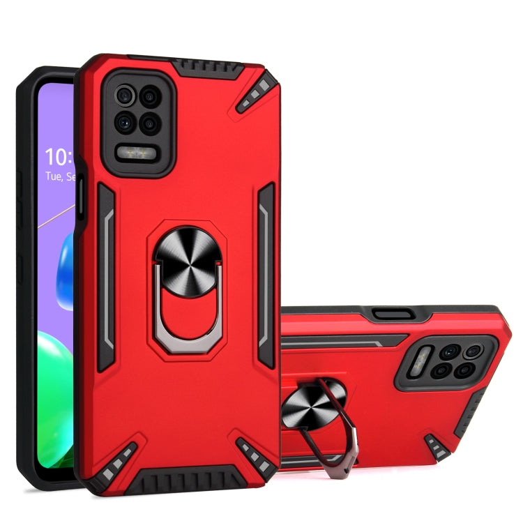 For LG K52 PC + TPU Protective Case with 360 Degrees Rotatable Ring Holder