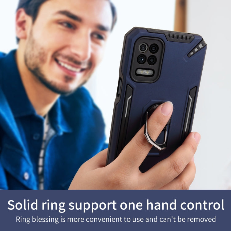 For LG K52 PC + TPU Protective Case with 360 Degrees Rotatable Ring Holder
