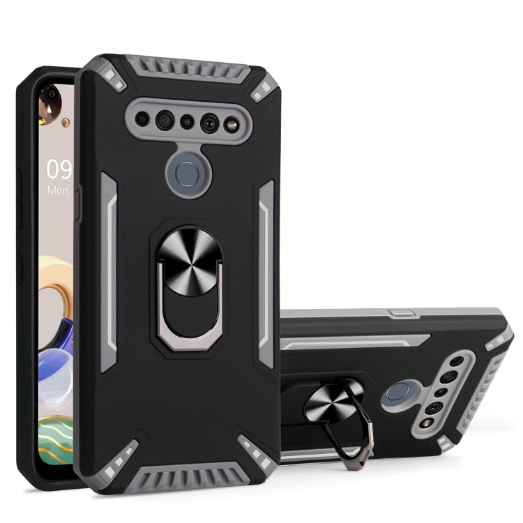 For LG K61 PC + TPU Protective Case with 360 Degrees Rotatable Ring Holder